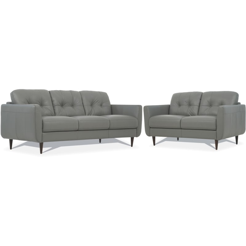 Radwan 2 Piece Sofa Set in Pesto Green Leather Finish by Acme - 54960-S