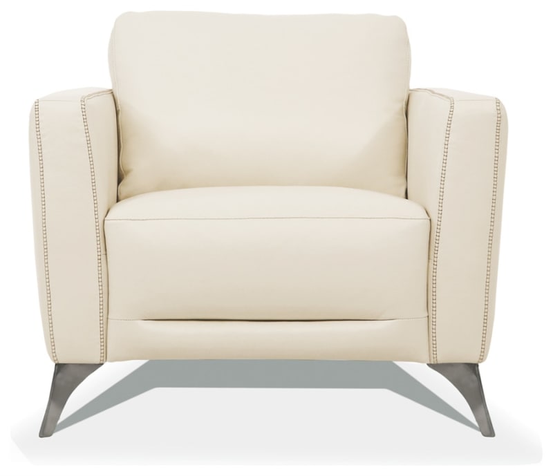 Malaga Chair in Cream Leather Finish by Acme - 55007