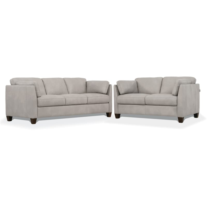 Matias 2 Piece Sofa Set in Dusty White Leather Finish by Acme - 55015-S