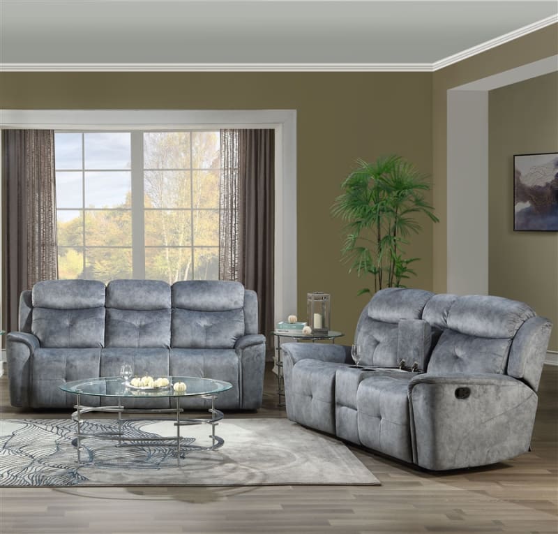 Mariana 2 Piece Motion Sofa Set in Silver Gray Fabric Finish by Acme - 55030-S