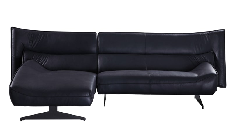 Maeko 2 Piece Sectional in Dark Gray Top Grain Leather Finish by Acme - 55060