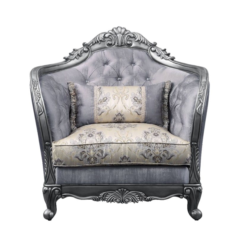 Ariadne Chair in Fabric & Platinum Finish by Acme - 55347
