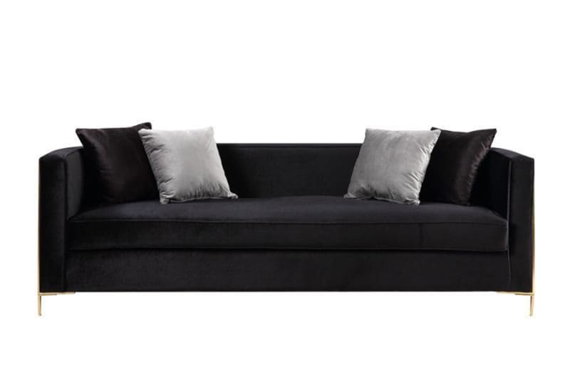 Fergal Sofa in Black Velvet Gold Finish by Acme - 55665