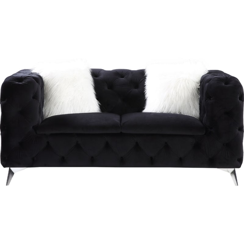 Phifina Loveseat in Black Velvet Finish by Acme - 55921