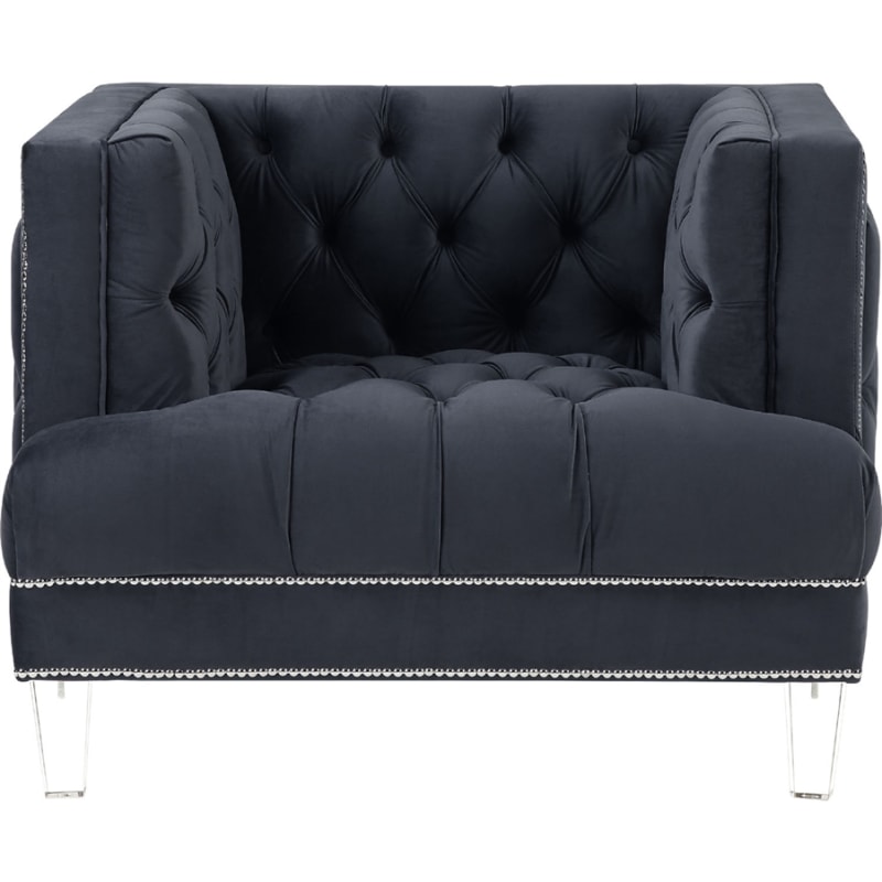 Ansario Chair in Charcoal Velvet Finish by Acme - 56462