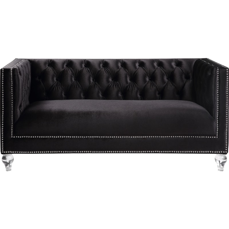 Heibero Loveseat in Black Velvet Finish by Acme - 56996
