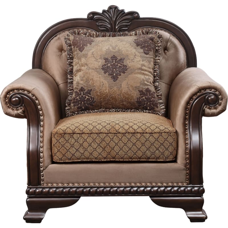 Chateau De Ville Chair in Fabric & Espresso Finish by Acme - 58267