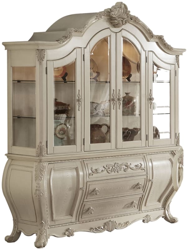 Ragenardus Buffet and Hutch in Antique White Finish by Acme - 61284