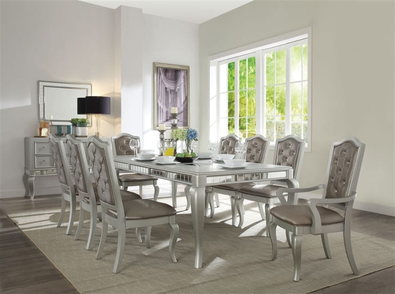 Francesca 7 Piece Dining Room Set in Champagne Finish by Acme - 62080