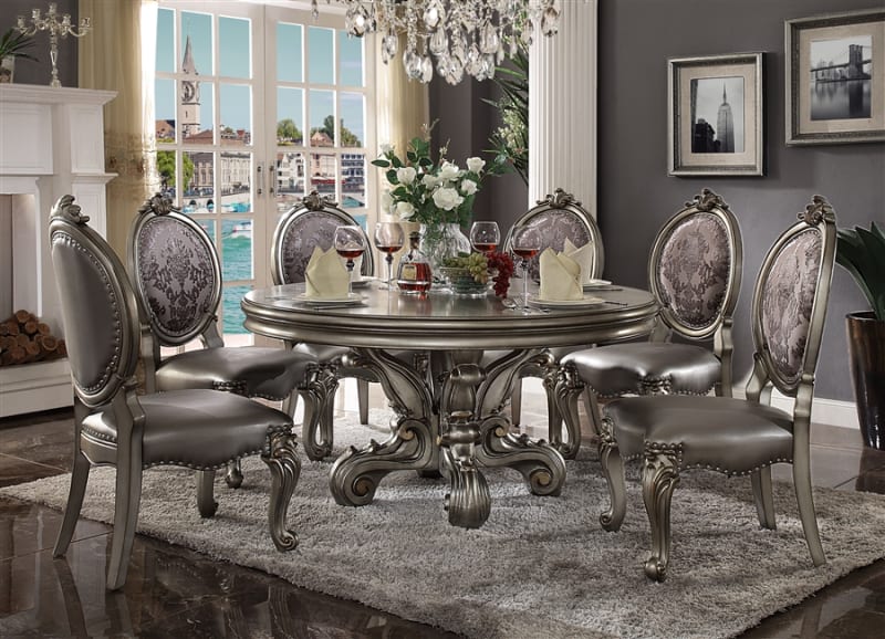 Versailles Antique Platinum 5 Piece Dining Set by Acme - 66840