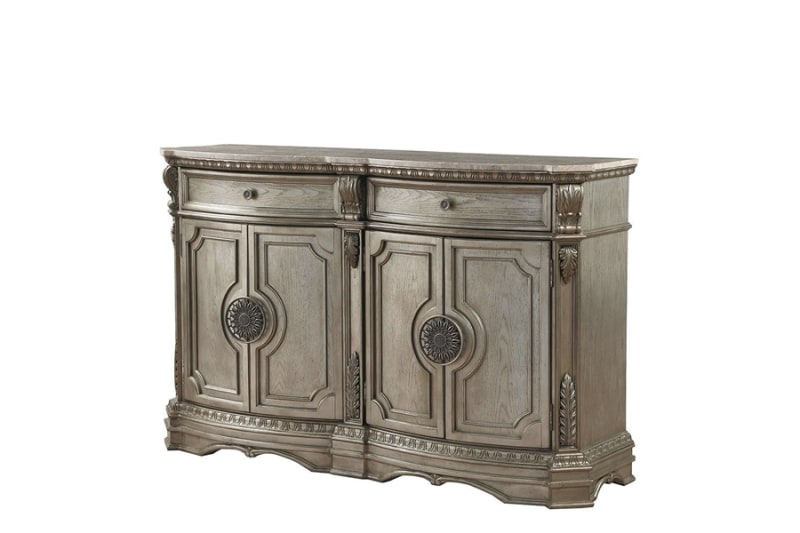 Northville Server with Wood Top in Antique Champagne Finish by Acme - 66926