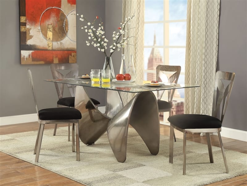 Widforss 5 Piece Dining Room Set in Antique Silver Finish by Acme - 72320