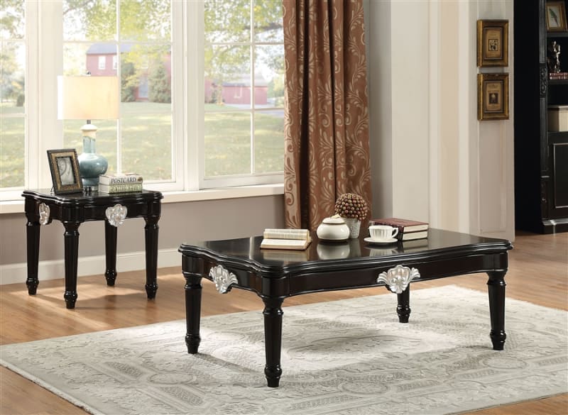 Ernestine 3 Piece Occasional Table Set with Wood Top by Acme - 82110-S