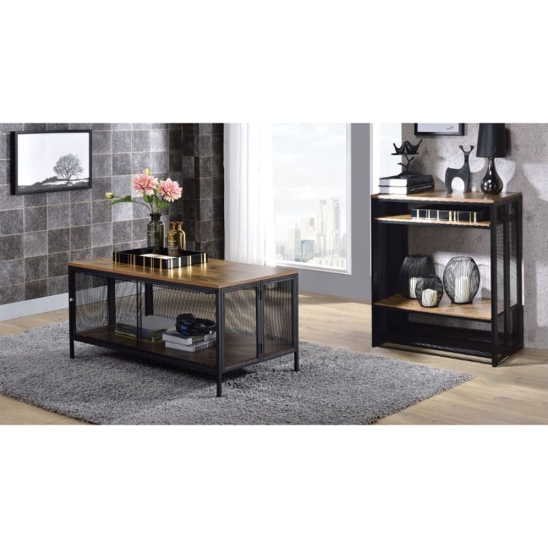 Winam 2 Piece Occasional Table Set in Antique Oak & Black Finish by Acme - 82780-S