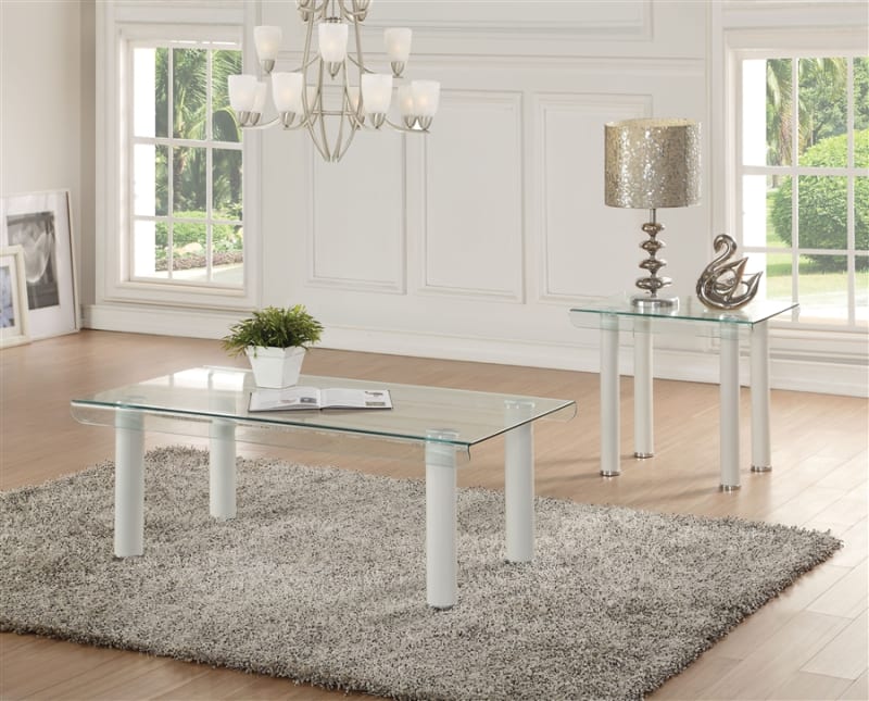 Gordie 3 Piece Occasional Table Set in White Finish by Acme - 83680-S