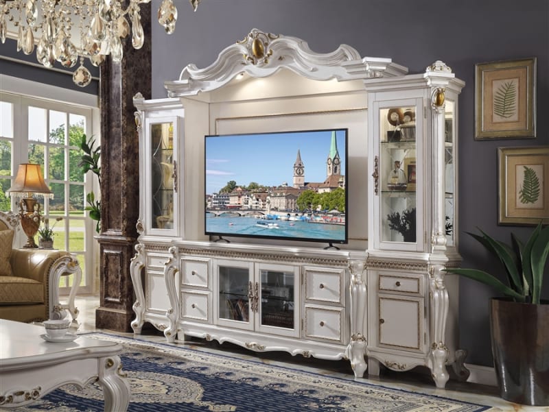Picardy Entertainment Center in Antique Pearl Finish by Acme - 91815