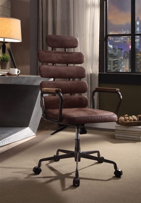 Calan Office Chair in Vintage Whiskey Top Grain Leather Finish by Acme - 92110