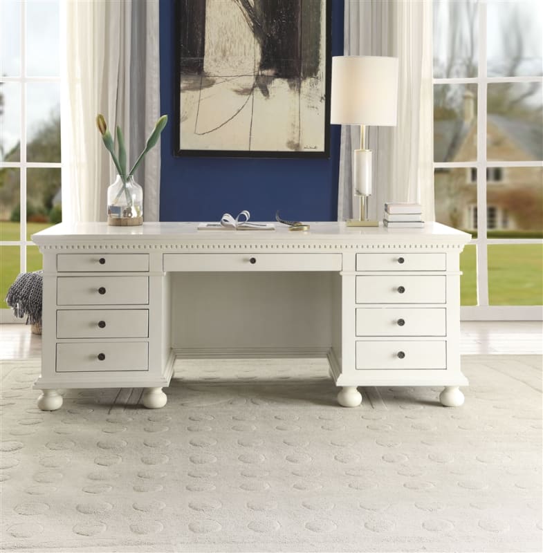 Gustave Executive Home Office Desk in Cream Finish by Acme - 92482