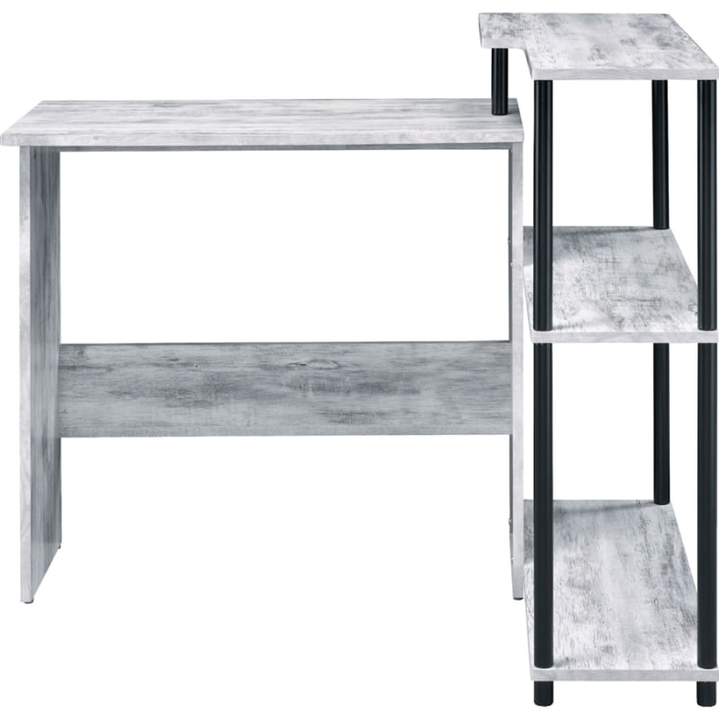 Ievi Executive Home Office Desk in Antique White & Black Finish by Acme - 92752