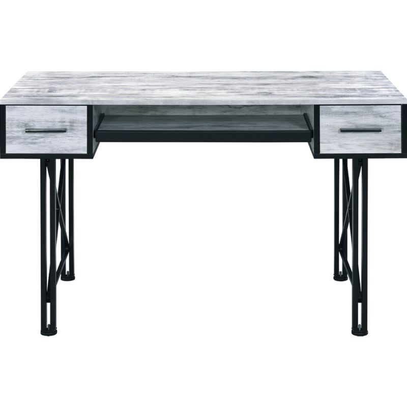 Settea Executive Home Office Desk in Antique White & Black Finish by Acme - 92797