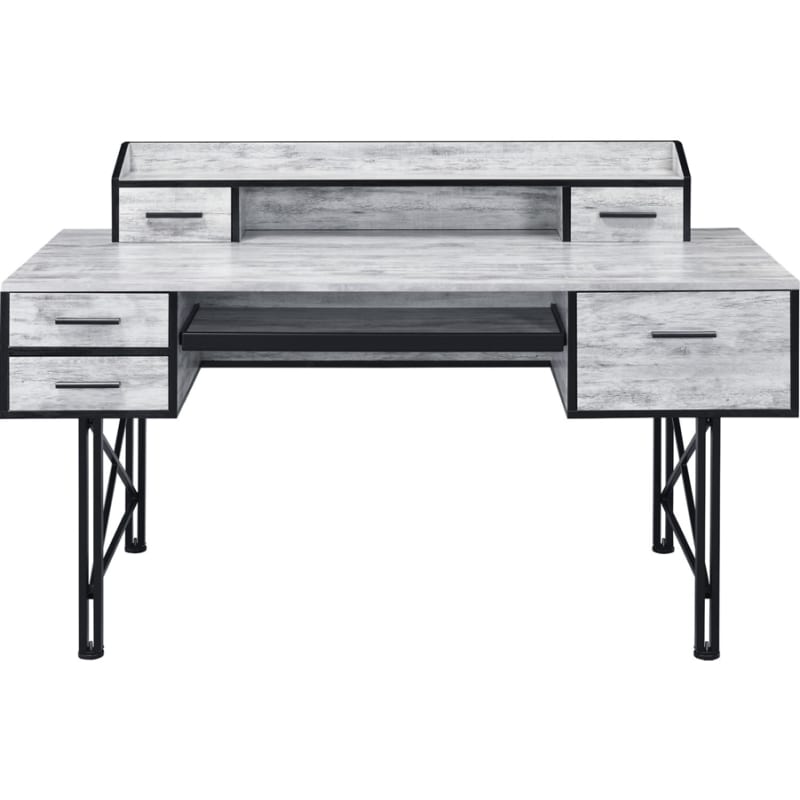 Safea Executive Home Office Desk in Antique White & Black Finish by Acme - 92802