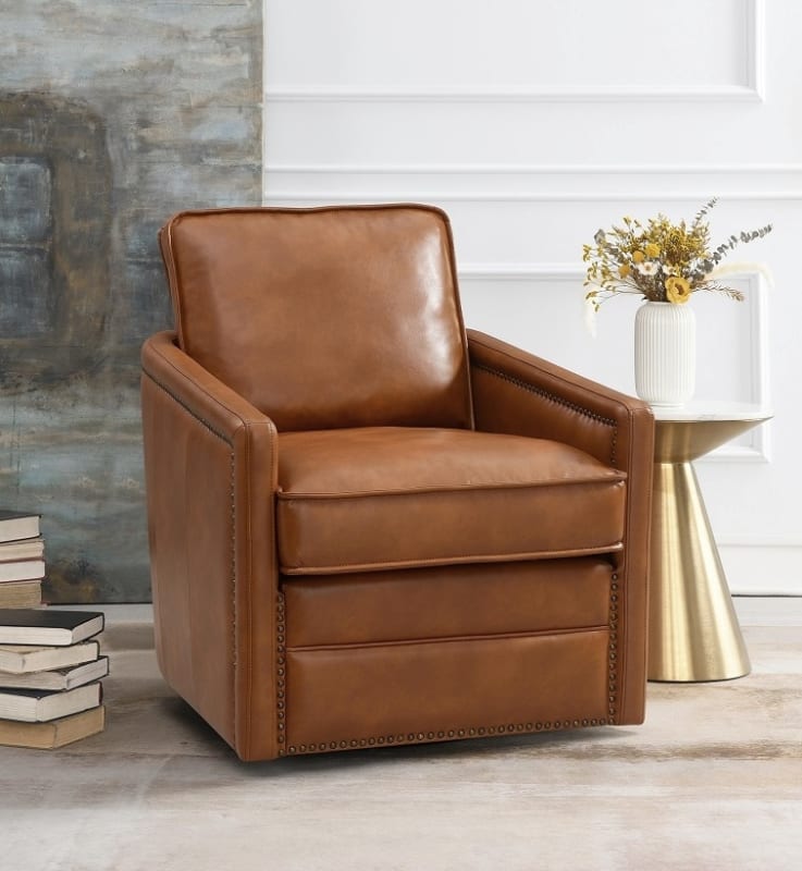 Rocha Chair in Brown Leather Aire Finish by Acme - AC01886