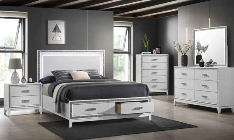 Haiden 6 Piece Bedroom Set in White Finish by Acme - BD01425