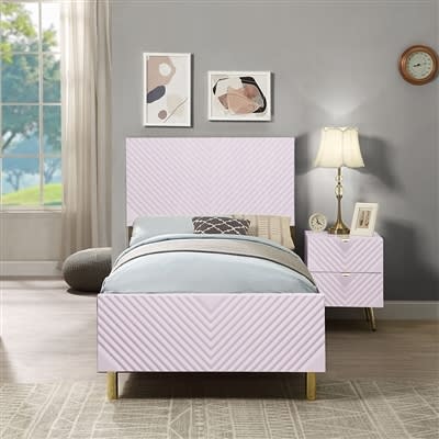Gaines Contemporary Full Bed in Pink High Gloss Finish by Acme - BD02660F