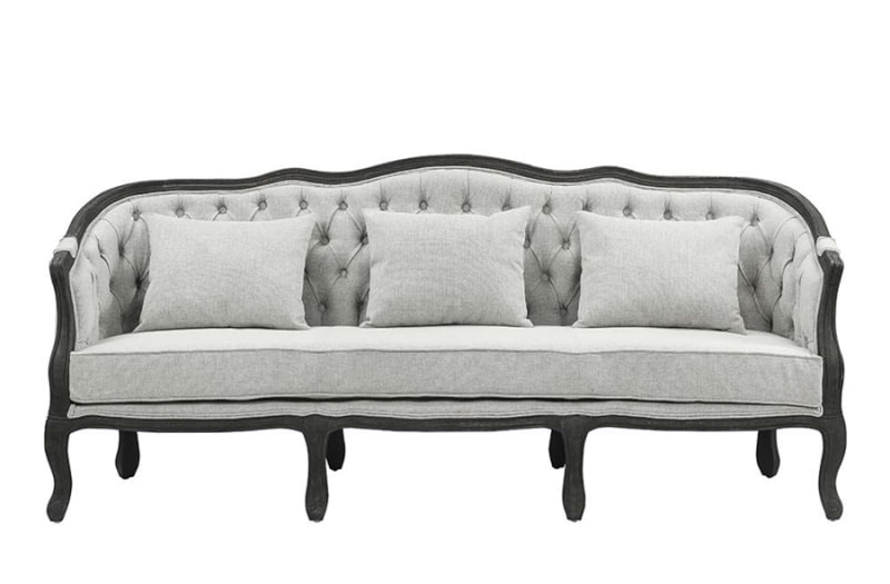 Samael Sofa in Gray Linen & Dark Brown Finish by Acme - LV01127