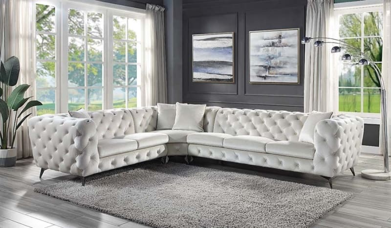 Atronia Sectional Sofa in Beige Fabric Finish by Acme - LV01160