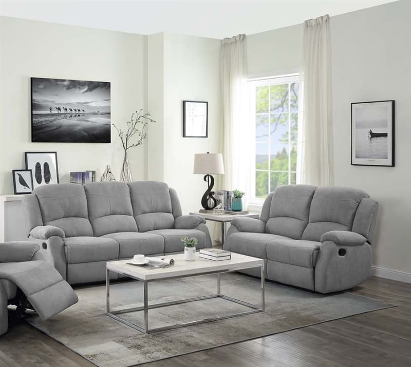 Zorina 2 Piece Motion Sofa Set in Gray Fabric Finish by Acme - LV01284-S