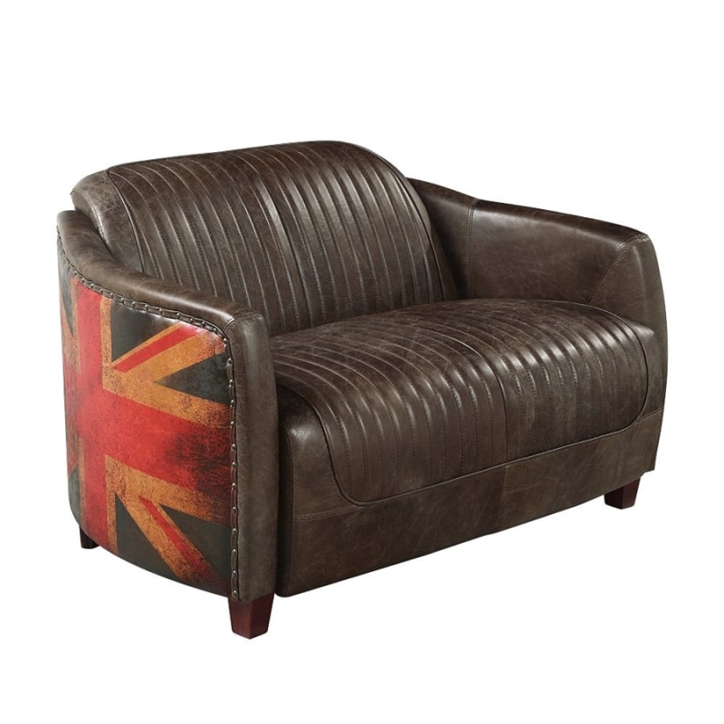 Brancaster Loveseat in Antique Slate Top Grain Leather Finish by Acme - LV01810