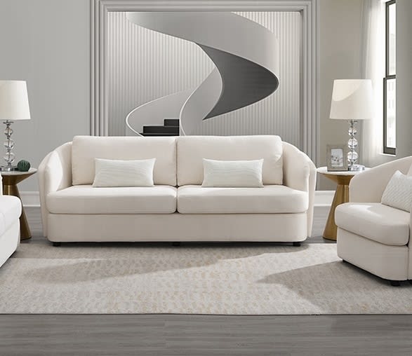 Mariko 2 Piece Sofa Set in Beige Linen Finish by Acme - LV02770-S