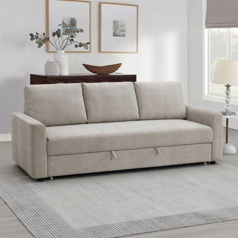 Leira Sofa w/Sleeper in Beige Linen Finish by Acme - LV03490