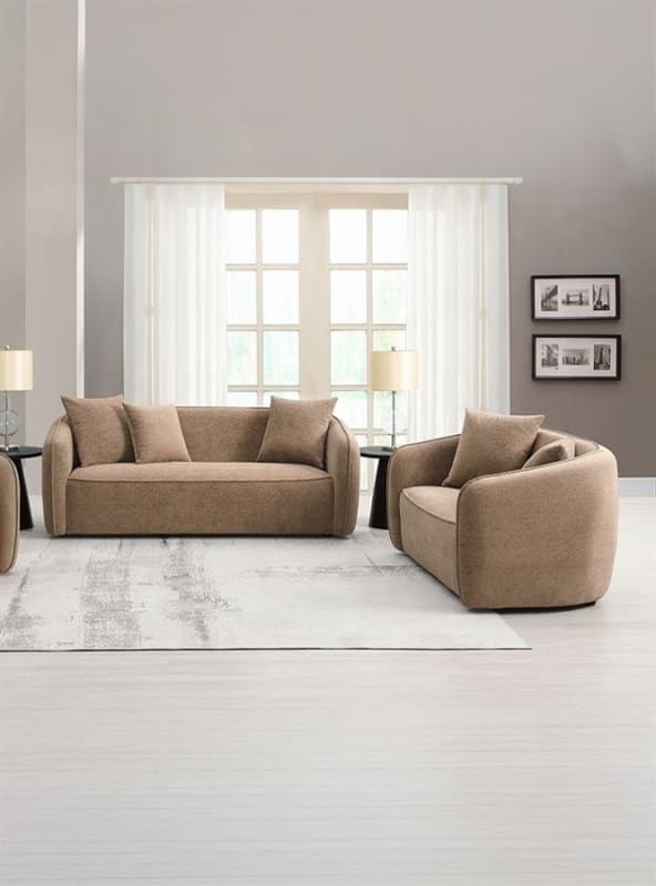 Keith 2 Piece Sofa Set in Brown Chenille Finish by Acme - LV03600-S