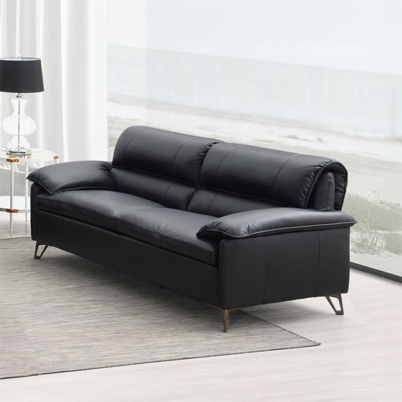 Eilene Loveseat in Black Top Grain Leather Finish by Acme - LV03701