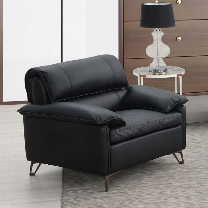 Eilene Chair in Black Top Grain Leather Finish by Acme - LV03702