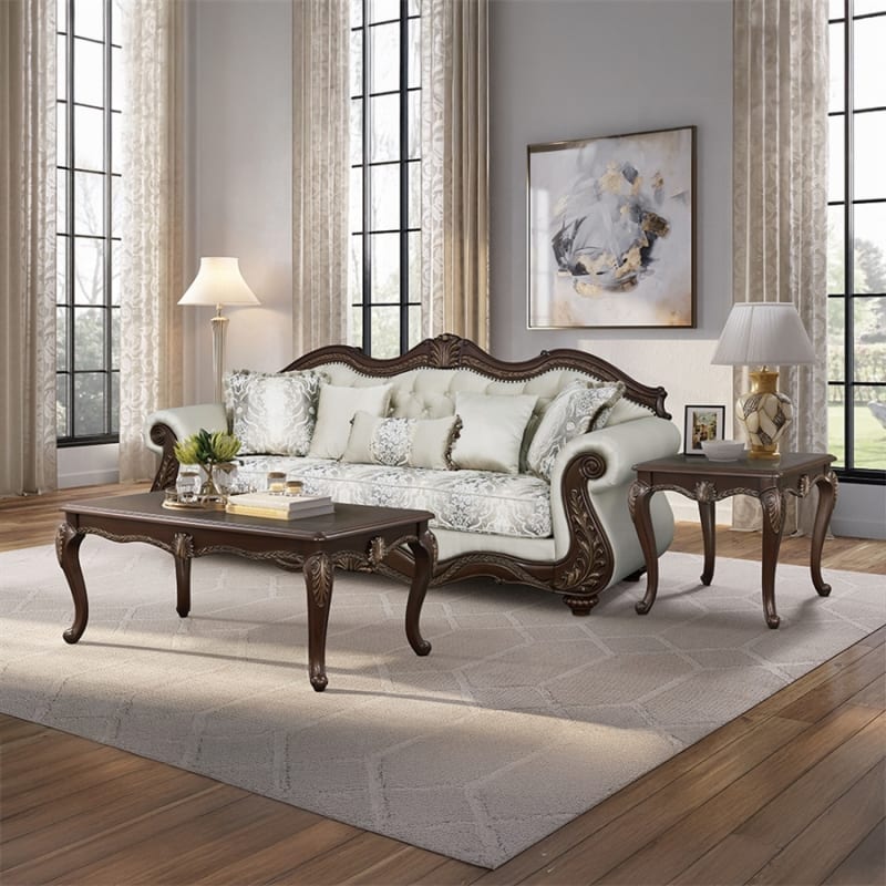 Pierce 3 Piece Coffee Table Set in Cherry Finish by Acme - LV03835-S