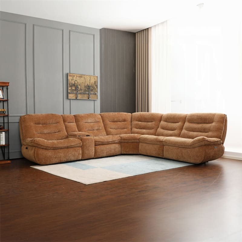 Emmy Power Motion Sectional Sofa in Orange Chenille Finish by Acme - LV04650