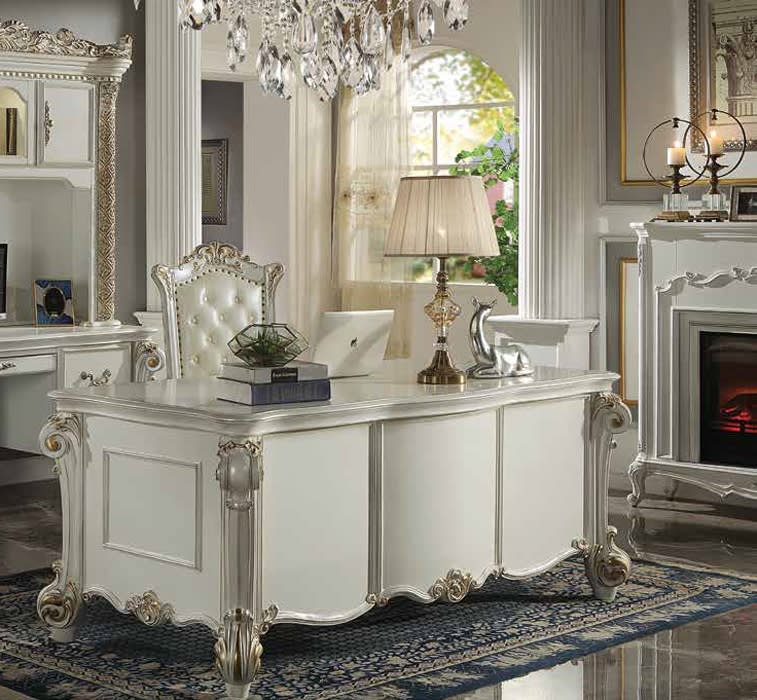 Vendome Executive Home Office Desk in Antique Pearl Finish by Acme - OF01517