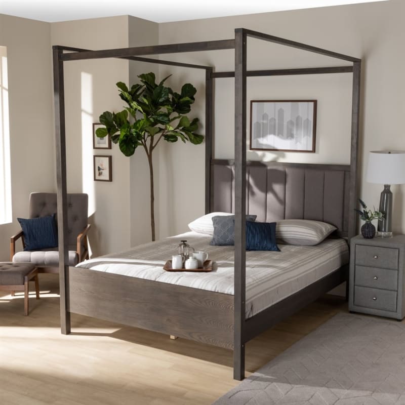 Baxton Studio Natasha Platform Canopy Bed - Thumbnail 2