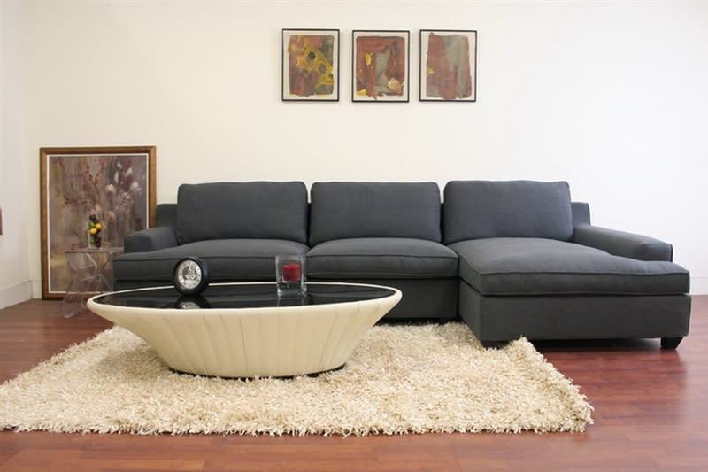 Kaspar Slate Gray Fabric Modern Sectional Sofa by Baxton Studio - BAX-TD0905