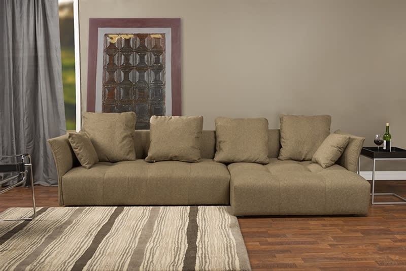Baxton Studio Abbott Contemporary Brown Fabric Right Facing Sectional Sofa by Wholesale Interiors - BAX-TD4905-B