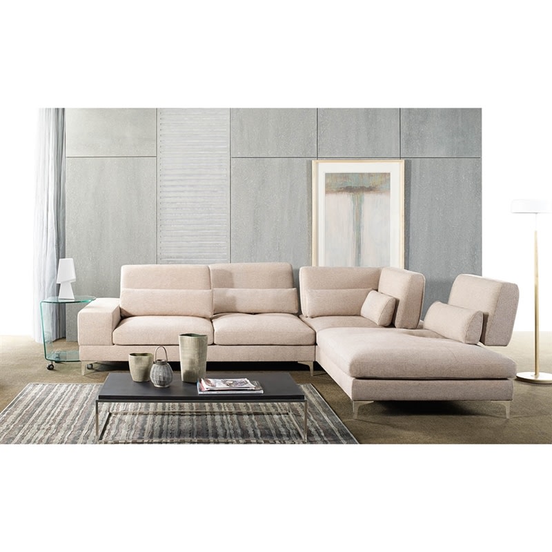 Sonia Modern Beige Fabric Sectional Sofa with Right Facing Chaise by Baxton Studio - BAX-TD4909-RFC