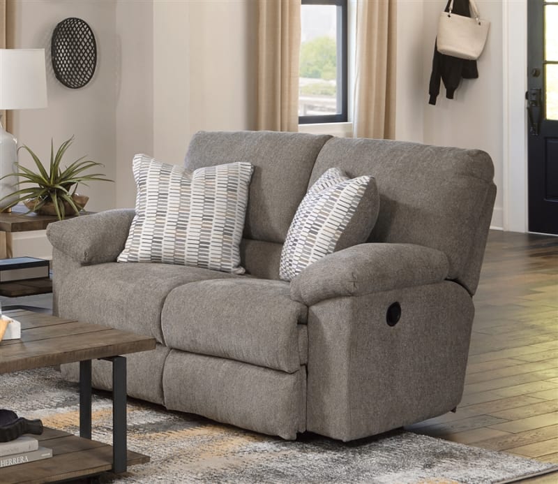Tyler Reclining Loveseat in Pewter Fabric by Catnapper - 1062-P