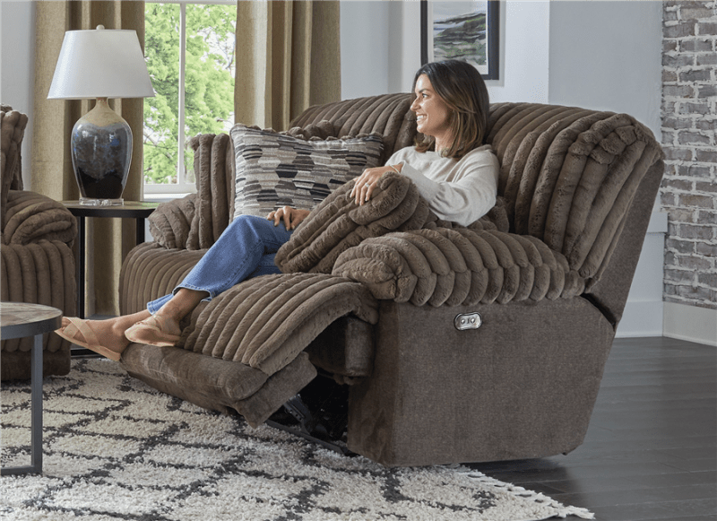 Hollifield Reclining Loveseat in Chocolate Fabric by Catnapper - 1082