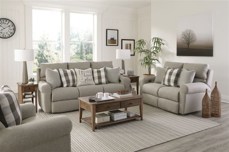 Westport 2 Piece Lay Flat Reclining Sofa Set in Metal Color Fabric by Catnapper - 1211-M-SET