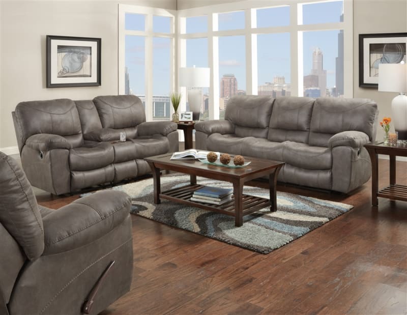 Trent 2 Piece Reclining Sofa Set in Charcoal Color Fabric by Catnapper - 192-SET