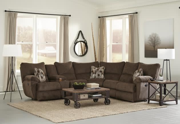 Elliott Lay Flat Reclining Sectional in Chocolate Chenille Fabric by Catnapper - 225-CH