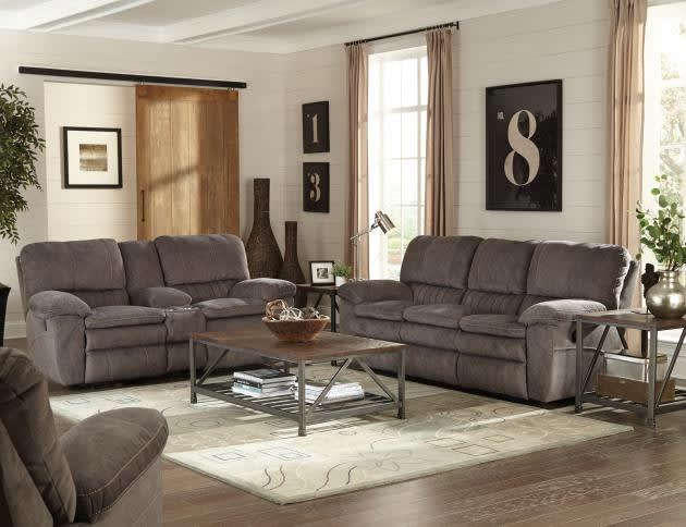 Reyes 2 Piece Lay Flat Reclining Set in Graphite Fabric by Catnapper - 240-G